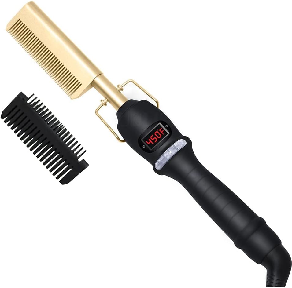 Heating Comb Straightener Electric Hot Comb Flat Iron Hair Straightening Brush Smoothing Iron Comb Hair Straightener Brush