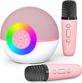 Mini Karaoke Machine for Kids Adults,Portable Bluetooth Speaker with 2 Wireless Microphones,Gift Toys with MP3 Player for Boys Girls 3-12 Year Old Birthday Family Home Party Present